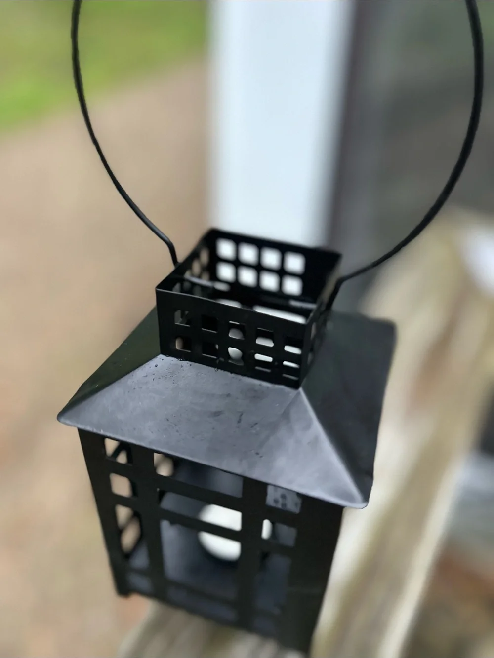 Black Metal Lantern Candle Holder - Unbranded new in box